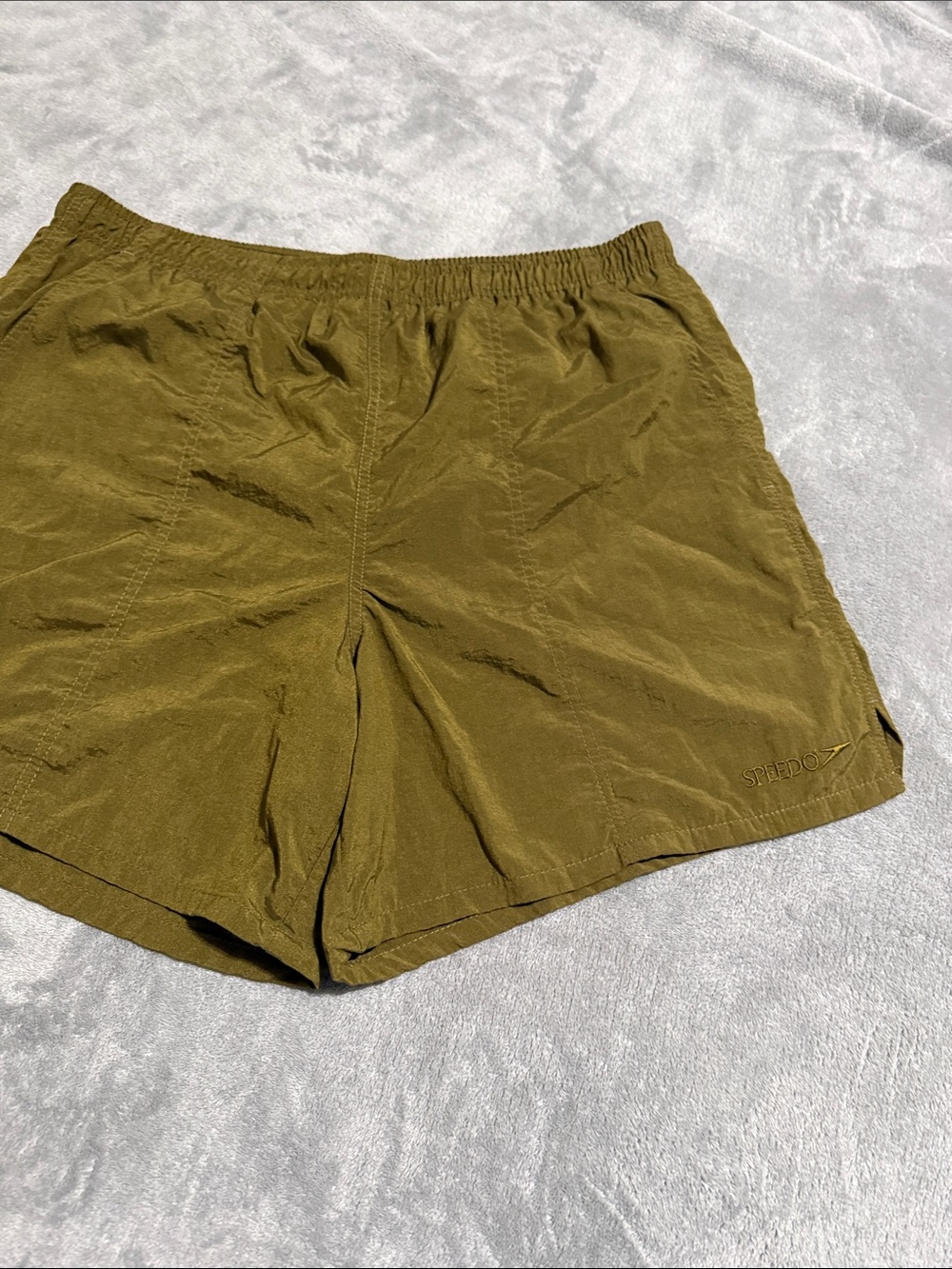 Speedo Olive Men's Athletic Swim Shorts